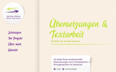 Webseite Katja Uhlig Diplom Übersetzerin